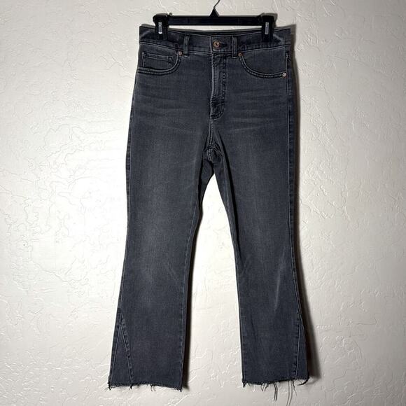 Express Denim - Express crop flare jeans washed black color size 4